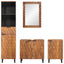 Badeværelsessæt 4 pcs Akaciebrown finish Massivt mangotræ