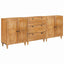 Sideboard 3 stk. 180 x 33,5 x 75 cm Massivt mangotræ Brun