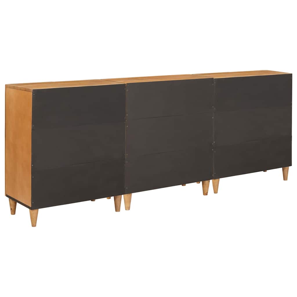Sideboard 3 stk. 180 x 33,5 x 75 cm Massivt mangotræ Brun