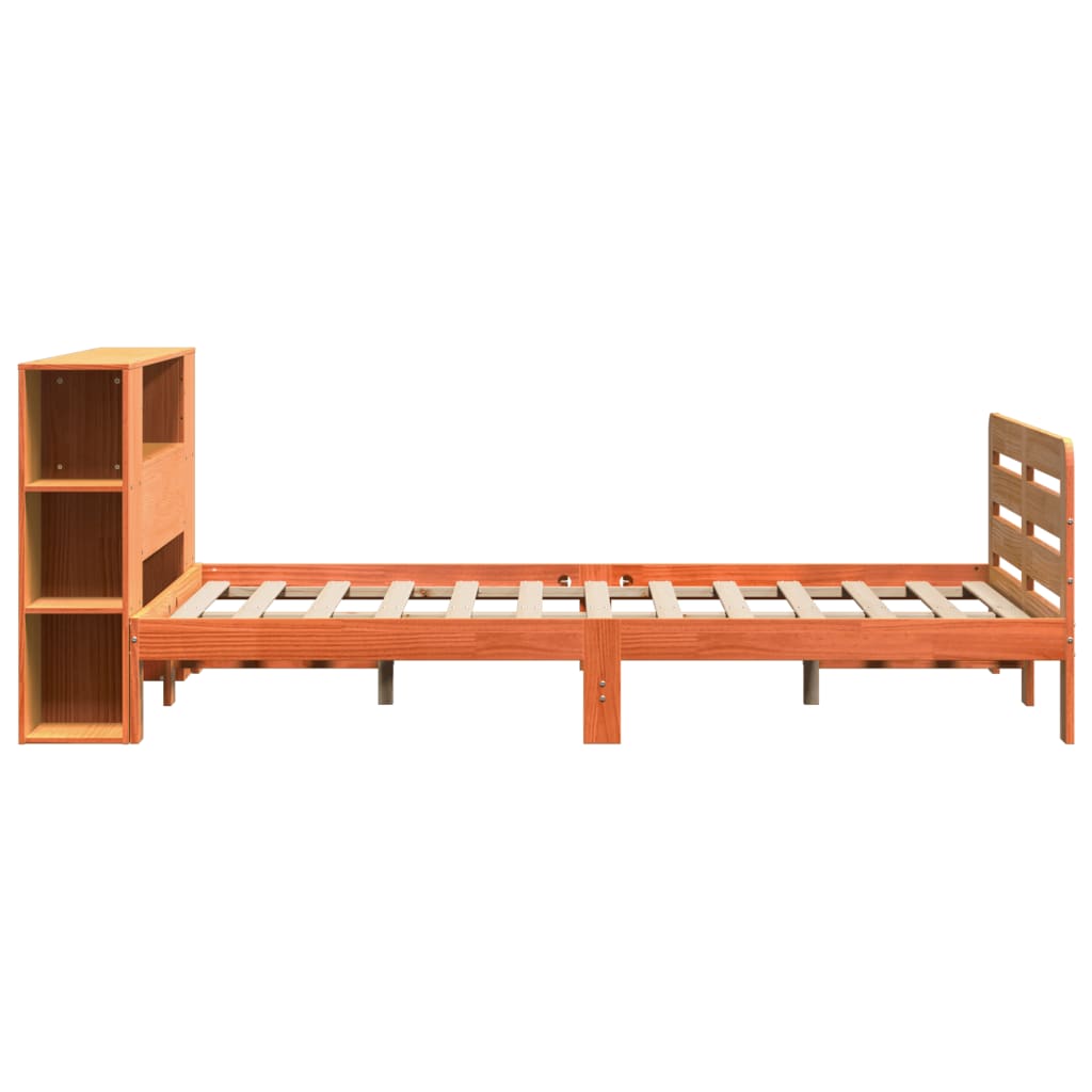 sengeramme uden madras 140x190 cm massivt fyrretræ gyldenbrun