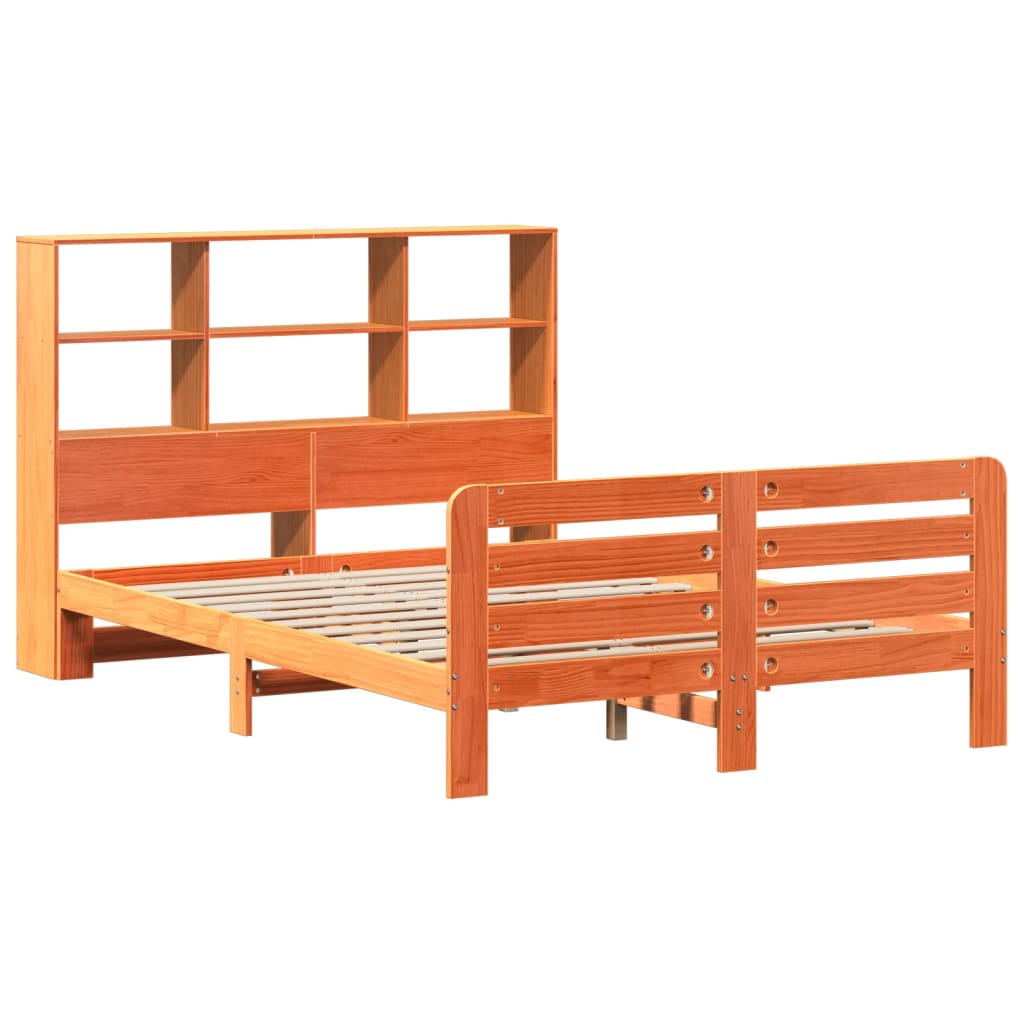 sengeramme uden madras 140x190 cm massivt fyrretræ gyldenbrun