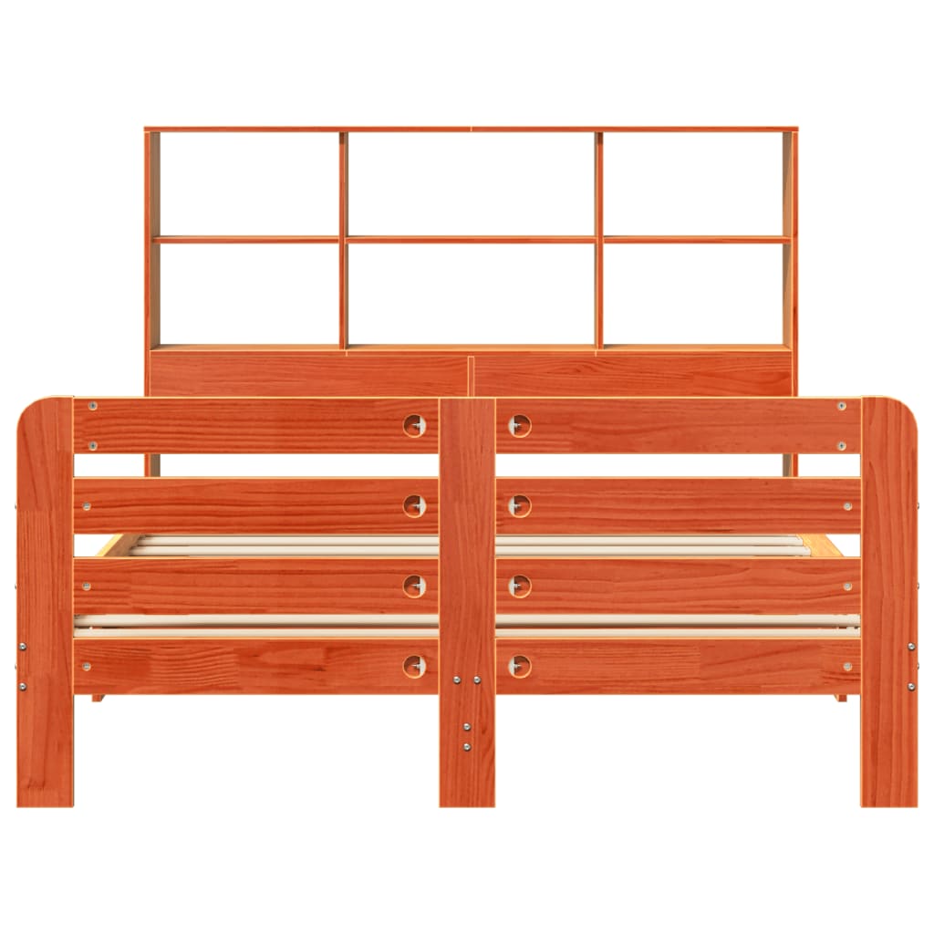 sengeramme uden madras 140x190 cm massivt fyrretræ gyldenbrun