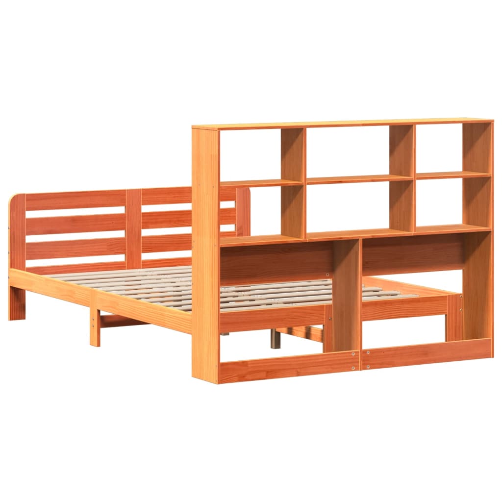 sengeramme uden madras 140x190 cm massivt fyrretræ gyldenbrun