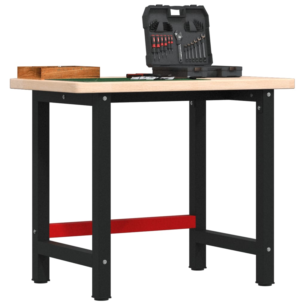 Arbejdsbænk 100 × 60 × 83 cm - massivt egetræ, rektangulær