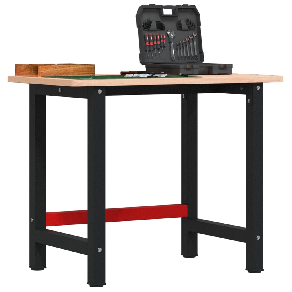 Arbejdsbænk 100 × 60 × 81,5 cm - massivt bøgetræ, rektangulær