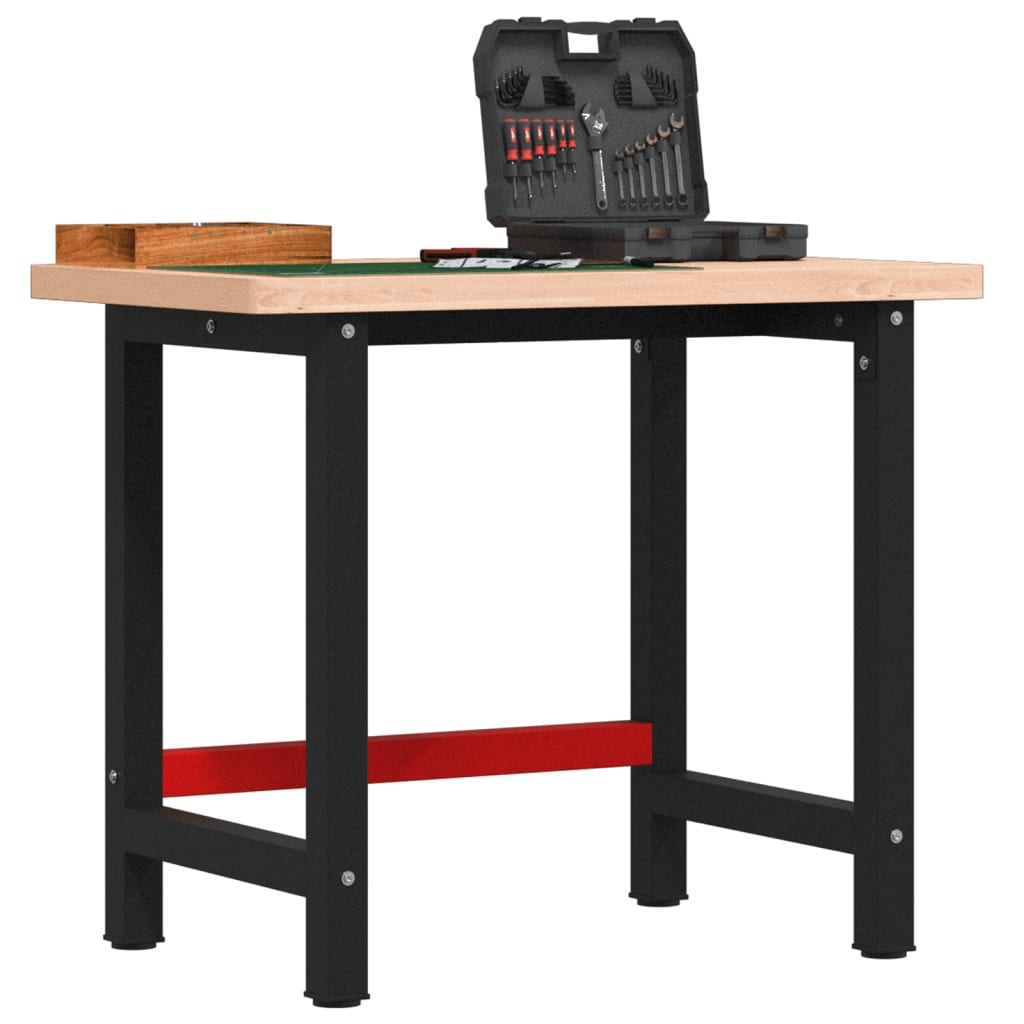 Arbejdsbænk 100×60×83 cm - massivt bøgetræ, rektangulær