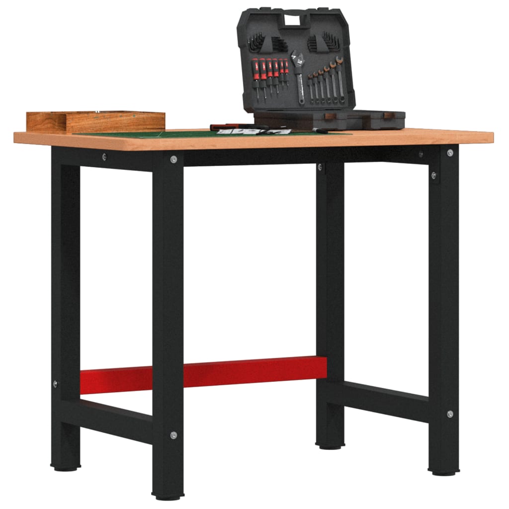 Arbejdsbænk 100 × 60 × 81,5 cm - massivt bøgetræ, rektangulær