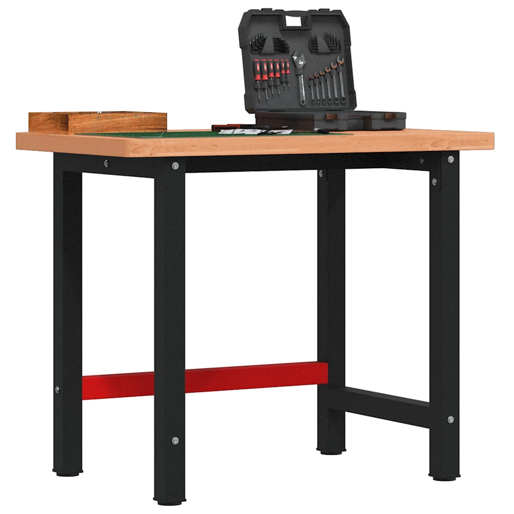 Arbejdsbænk 100 × 60 × 83 cm - massivt bøgetræ, rektangulær