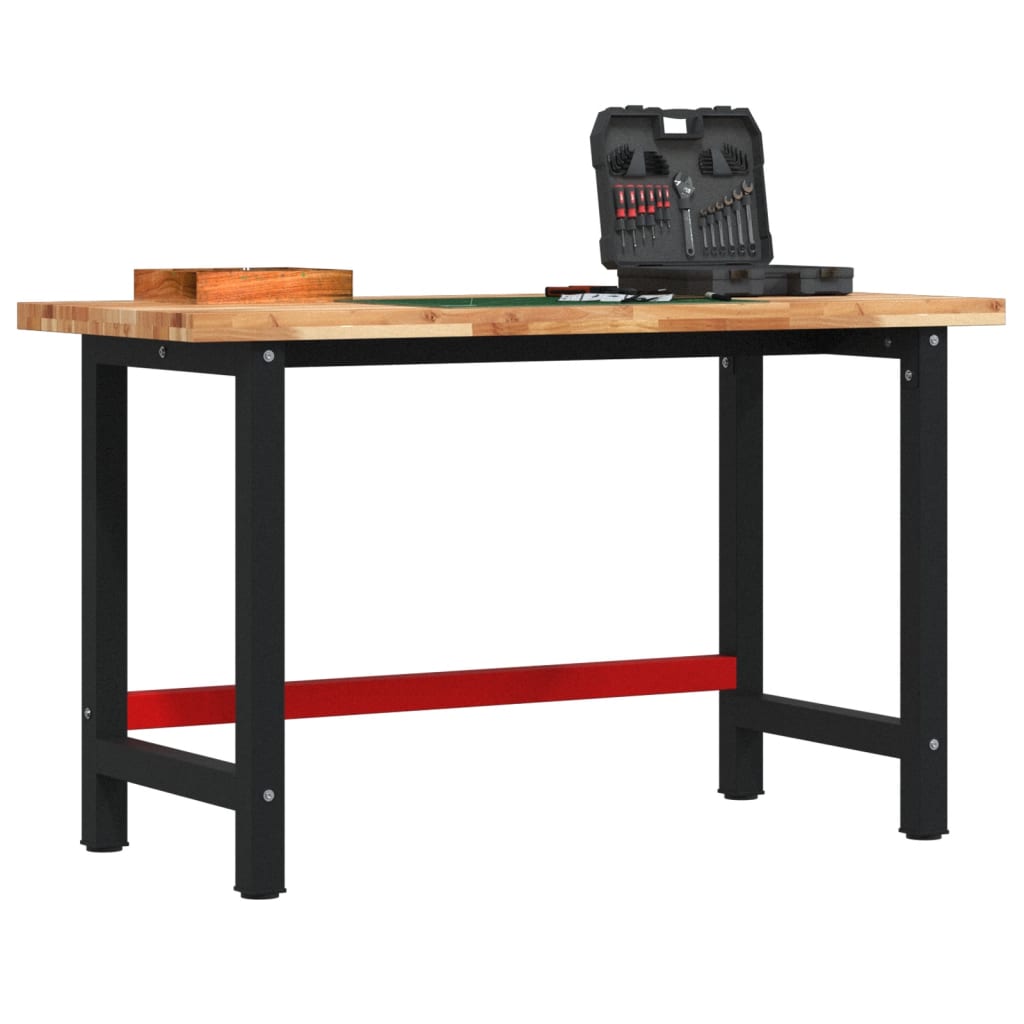 Arbejdsbænk 140×60×83 cm - massivt akacietræ, rektangulær