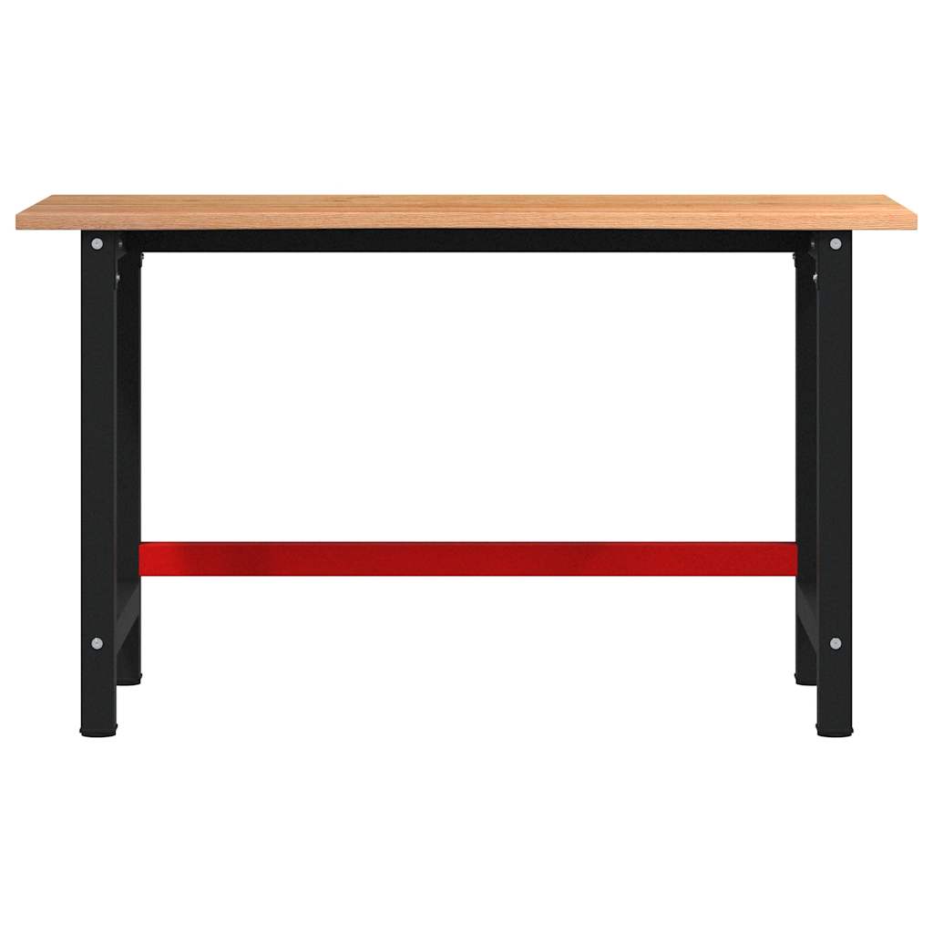arbejdsbænk 140x60x81,5 cm massivt egetræ rektangulær lysebrun