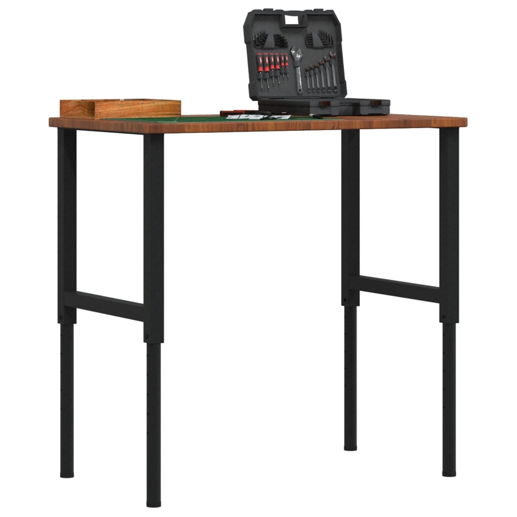 Arbejdsbænk 100×60 cm - massivt egetræ, rektangulær, højdejusterbar (71,5-98 cm)