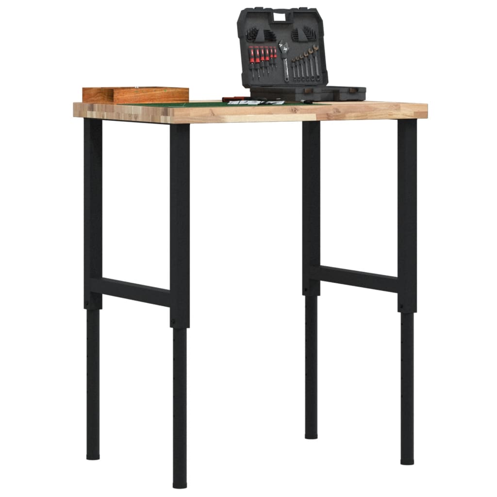 Arbejdsbænk 80×60×73-99,5 cm - massivt akacietræ, rektangulær