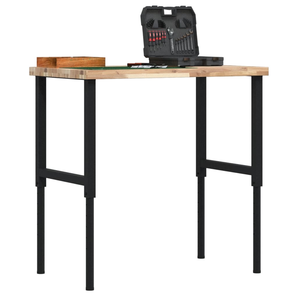 Arbejdsbænk 100×60×(73-99,5) cm - massivt akacietræ, rektangulær, højdejusterbar