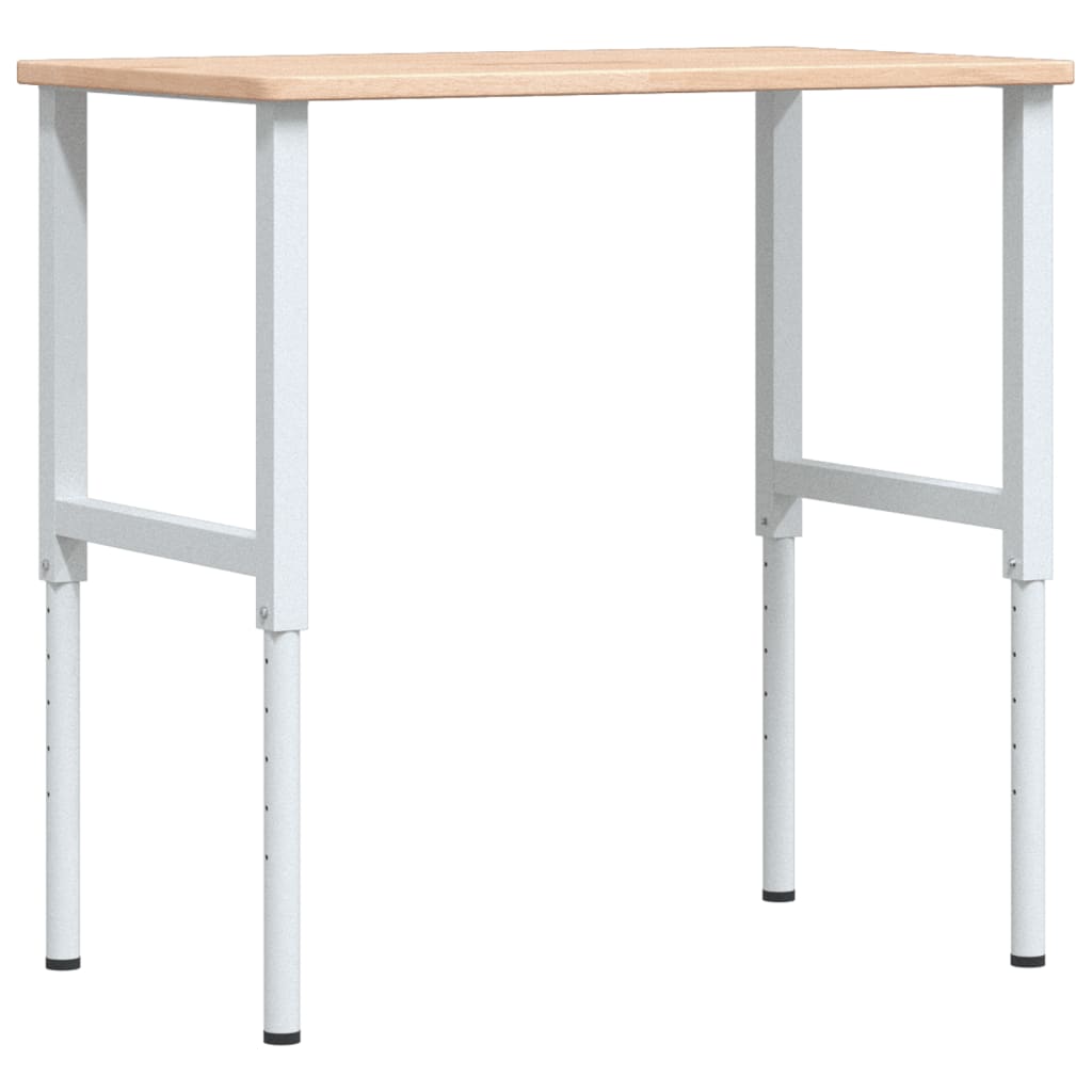 arbejdsbænk 100x60x(71,5-98) cm massivt egetræ rektangulær