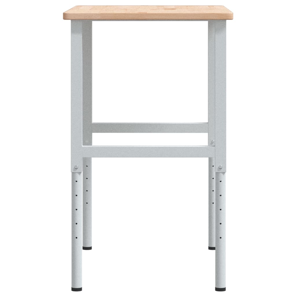 arbejdsbænk 100x60x(71,5-98) cm massivt egetræ rektangulær