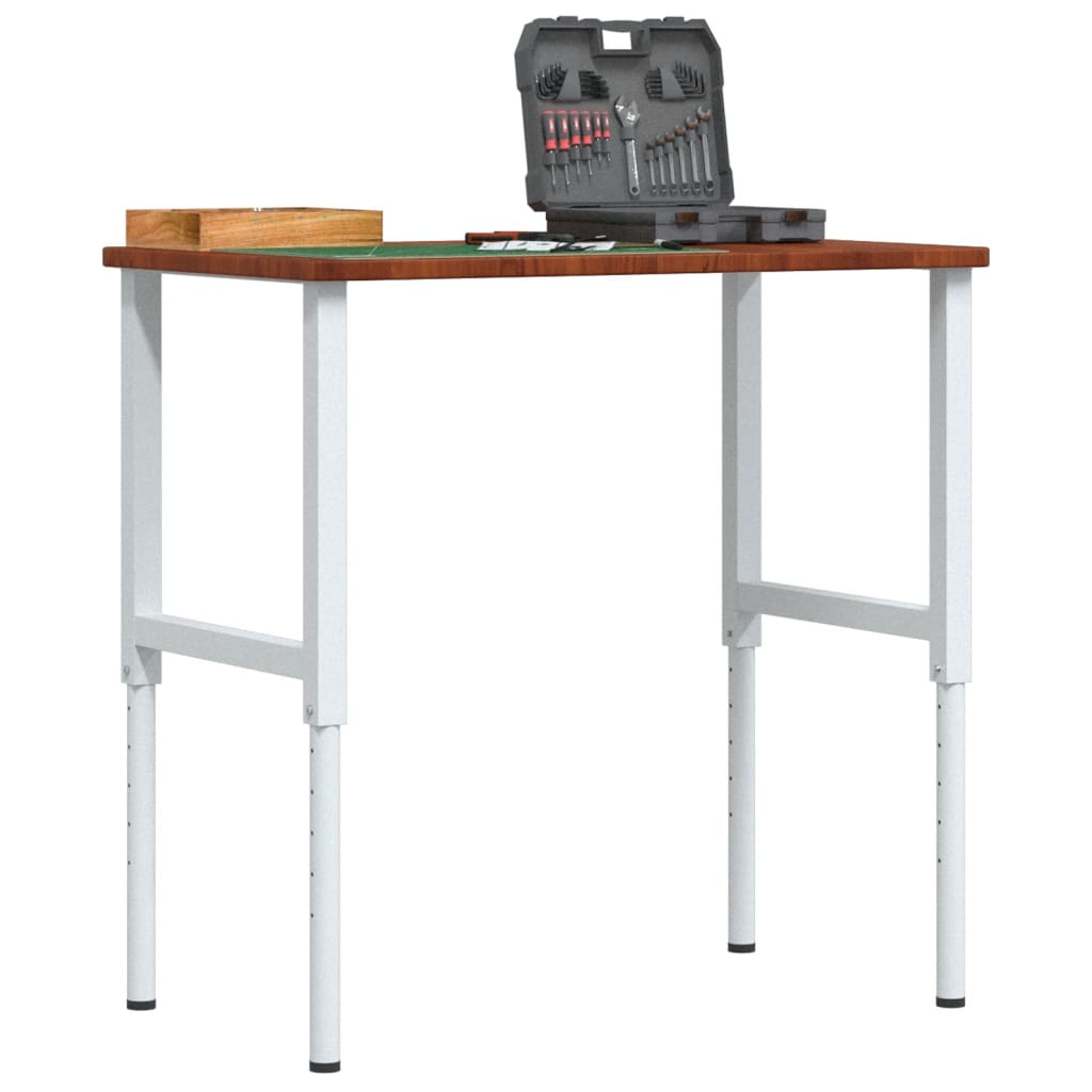 arbejdsbænk 100x60x(71,5-98) cm massivt egetræ rektangulær