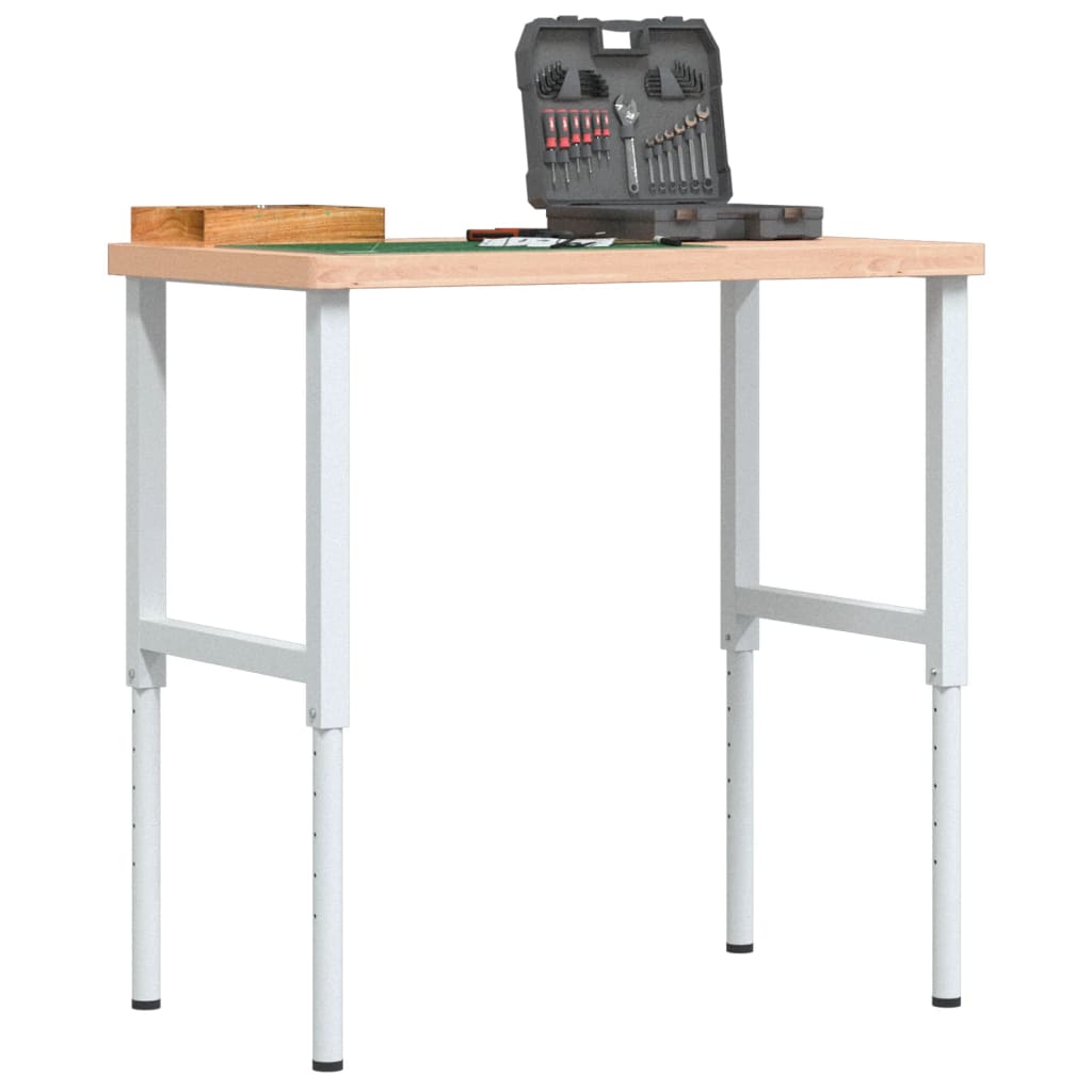 Arbejdsbænk 100 × 60 × 73-99,5 cm - massivt bøgetræ, rektangulær