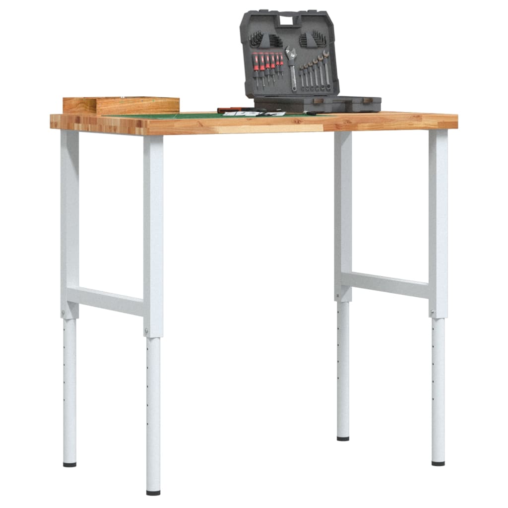 Arbejdsbænk 100 × 60 × 73-99,5 cm - massivt akacietræ, rektangulær, højdejusterbar
