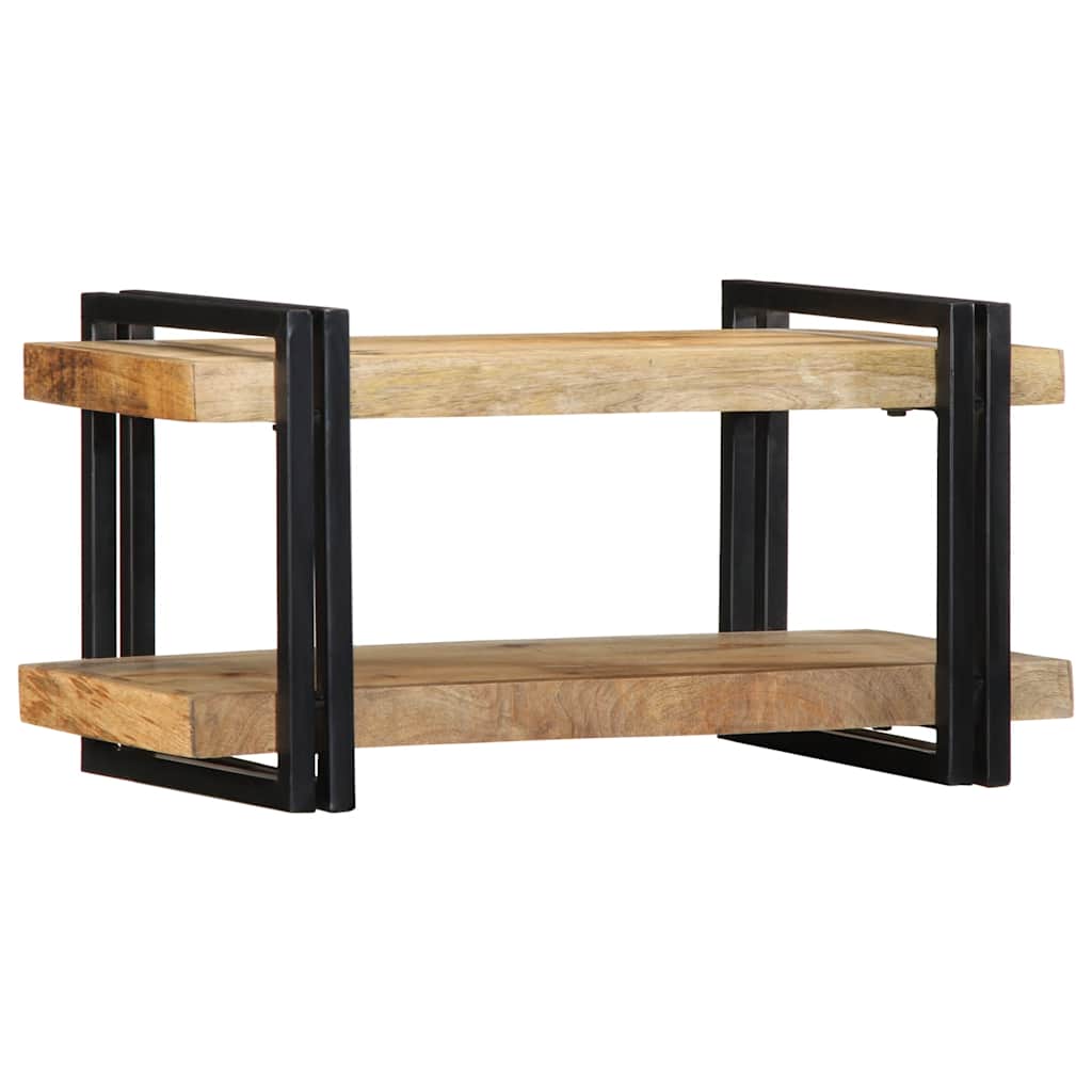 væghylde 70x33x35 cm massivt ru mangotræ