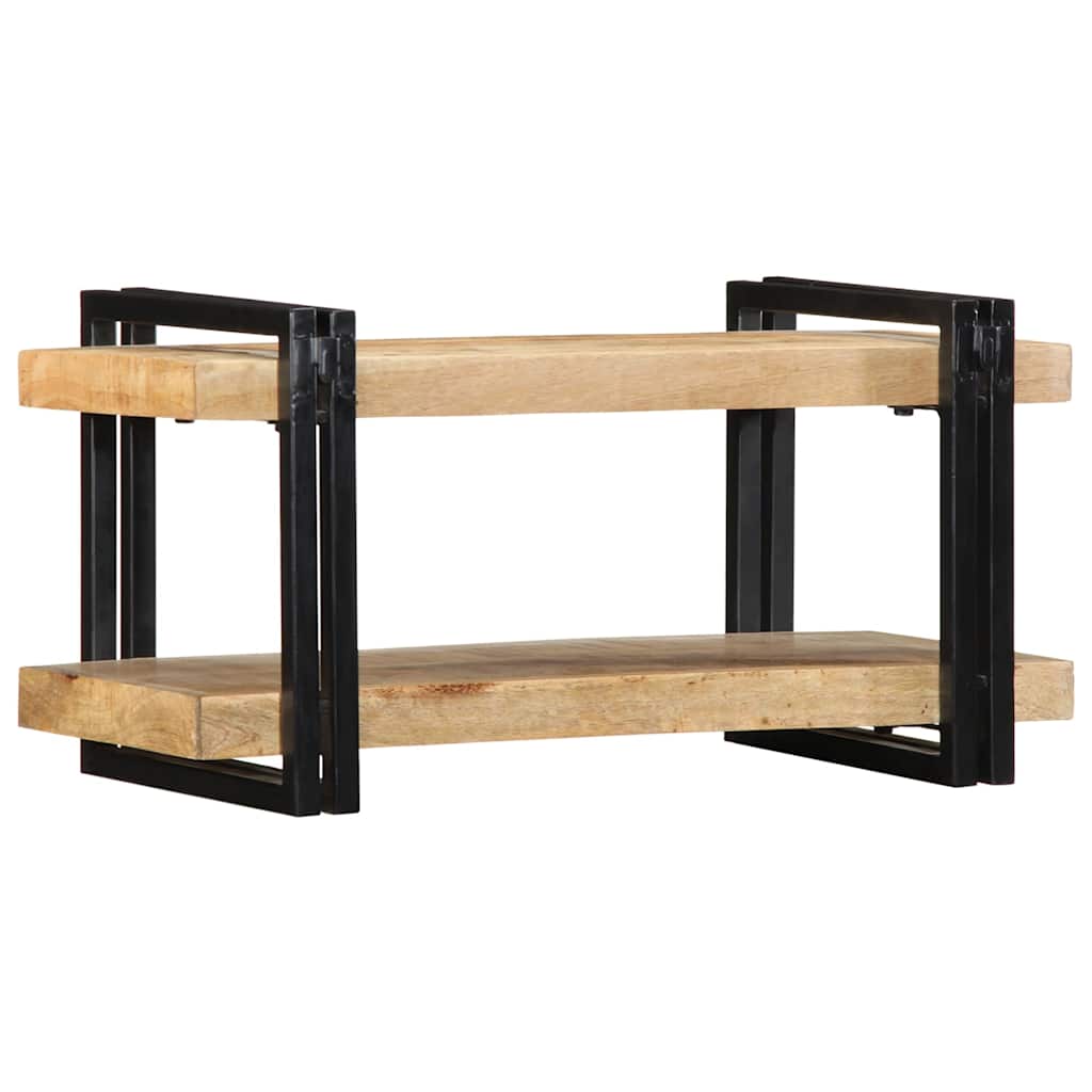væghylde 70x33x35 cm massivt ru mangotræ