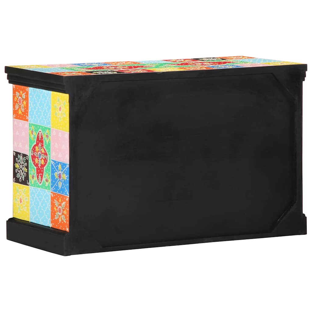 TV-skab med skuffe Flerfarvet 80 x 35 x 50 cm Massivt mangotræ