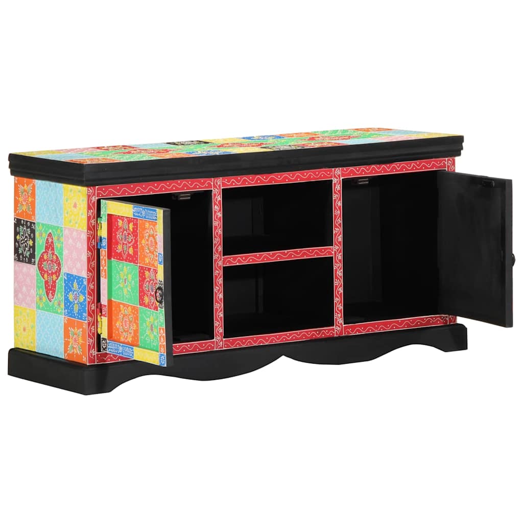 TV-skab Flerfarvet 100 x 35 x 50 cm Massivt mangotræ