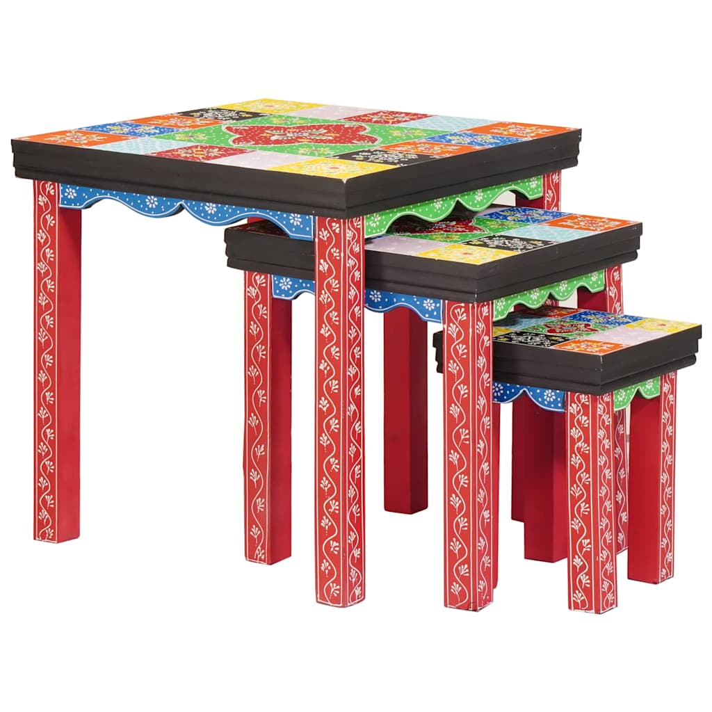 Firkantet Bord 3 pcs Flerfarvet