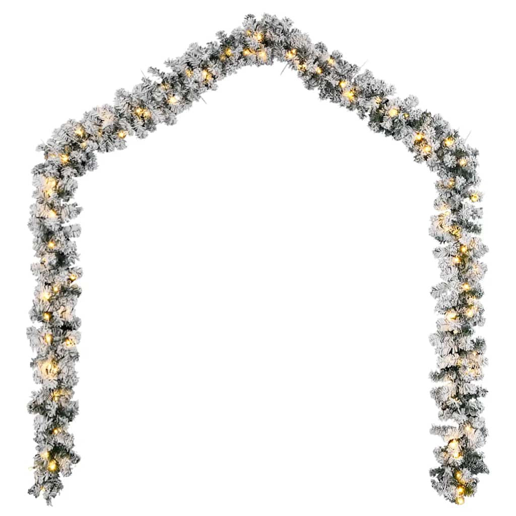 julegirlande med LED-lys grøn 5 m PVC