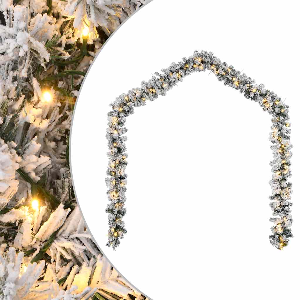 juleguirlande med LED-lys 20 m PVC grøn