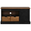 tv-bord HALDEN med skydedør 110x40x60 cm massivt træ sort