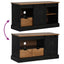 tv-bord HALDEN med skydedør 110x40x60 cm massivt træ sort