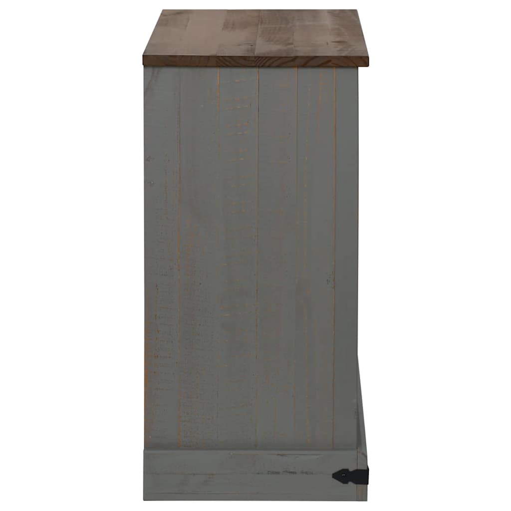 skænk HALDEN med skydedør 80x40x80 cm massivt træ grå