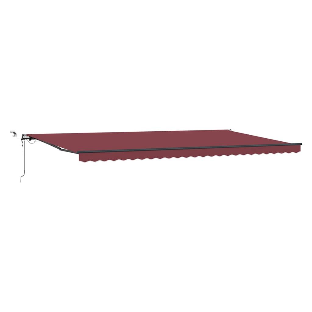 markise med LED-lys 600x300 cm automatisk betjening bordeaux