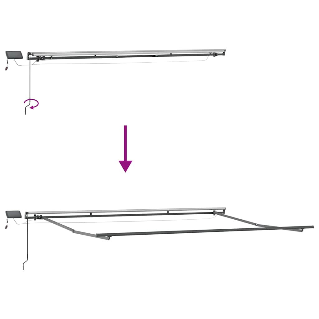 markise med LED-lys 400x300 cm automatisk betjening brun