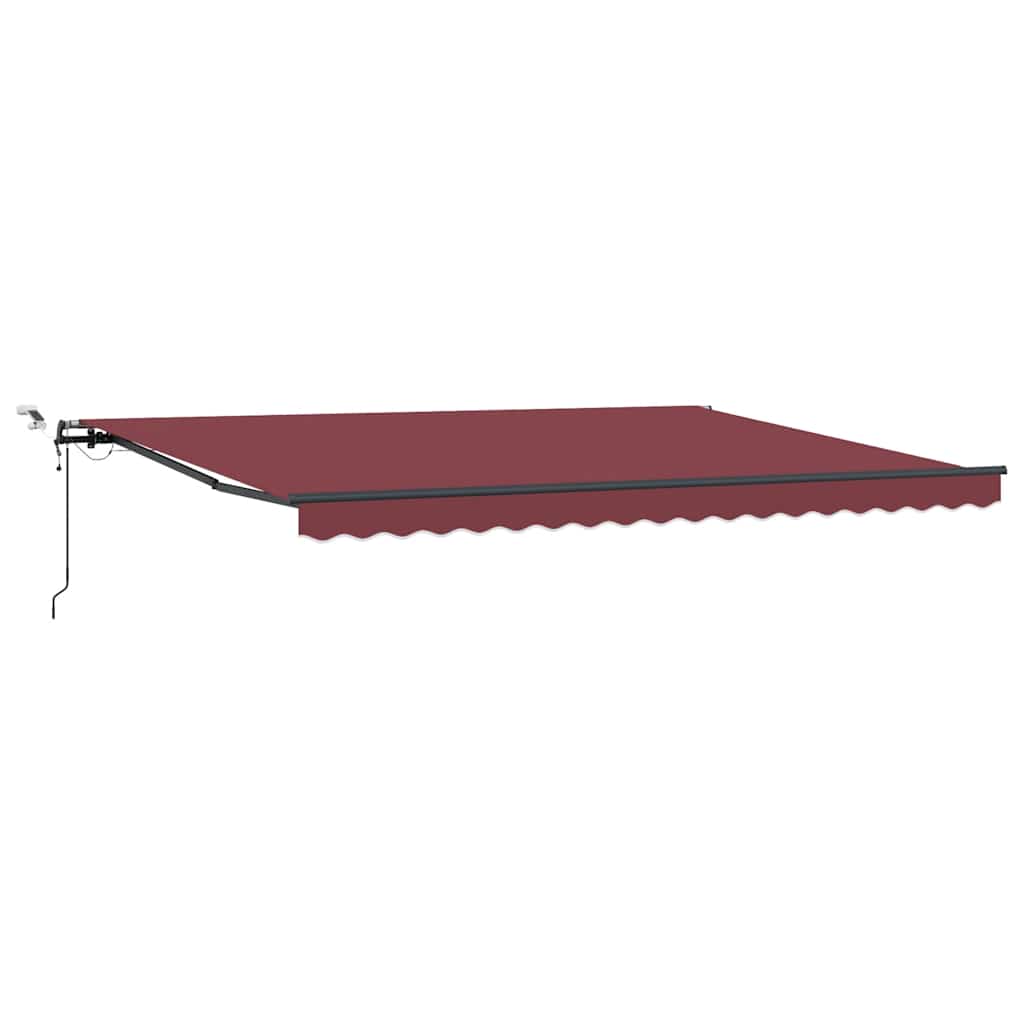markise med LED-lys 450x300 cm automatisk betjening brun