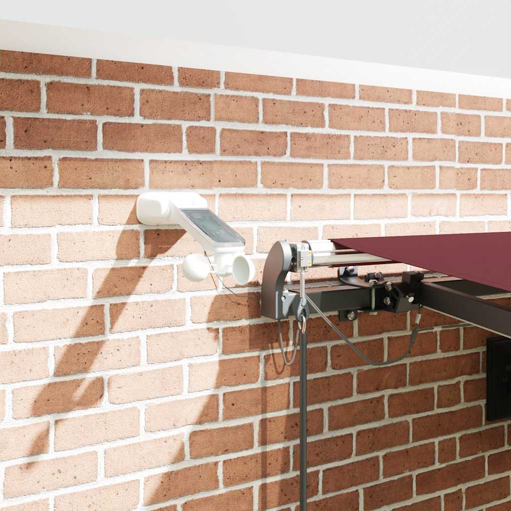 markise med LED-lys 450x300 cm automatisk betjening brun