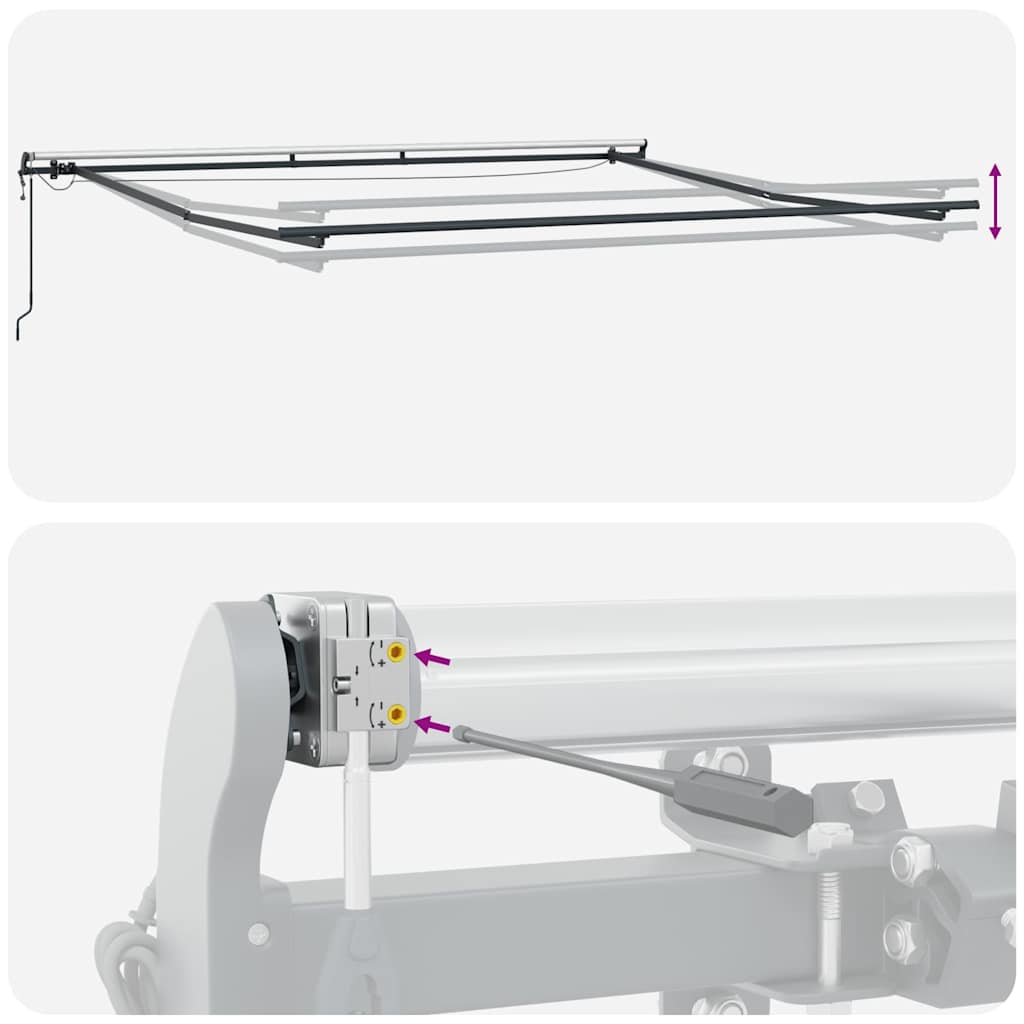 markise med LED-lys 500x300 cm automatisk betjening brun