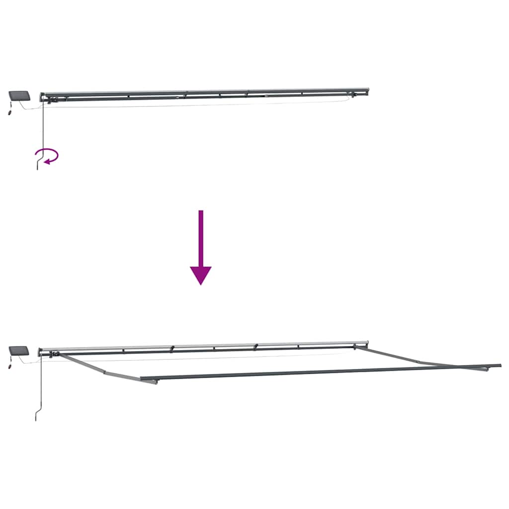 markise med LED-lys 600x300 cm automatisk betjening brun