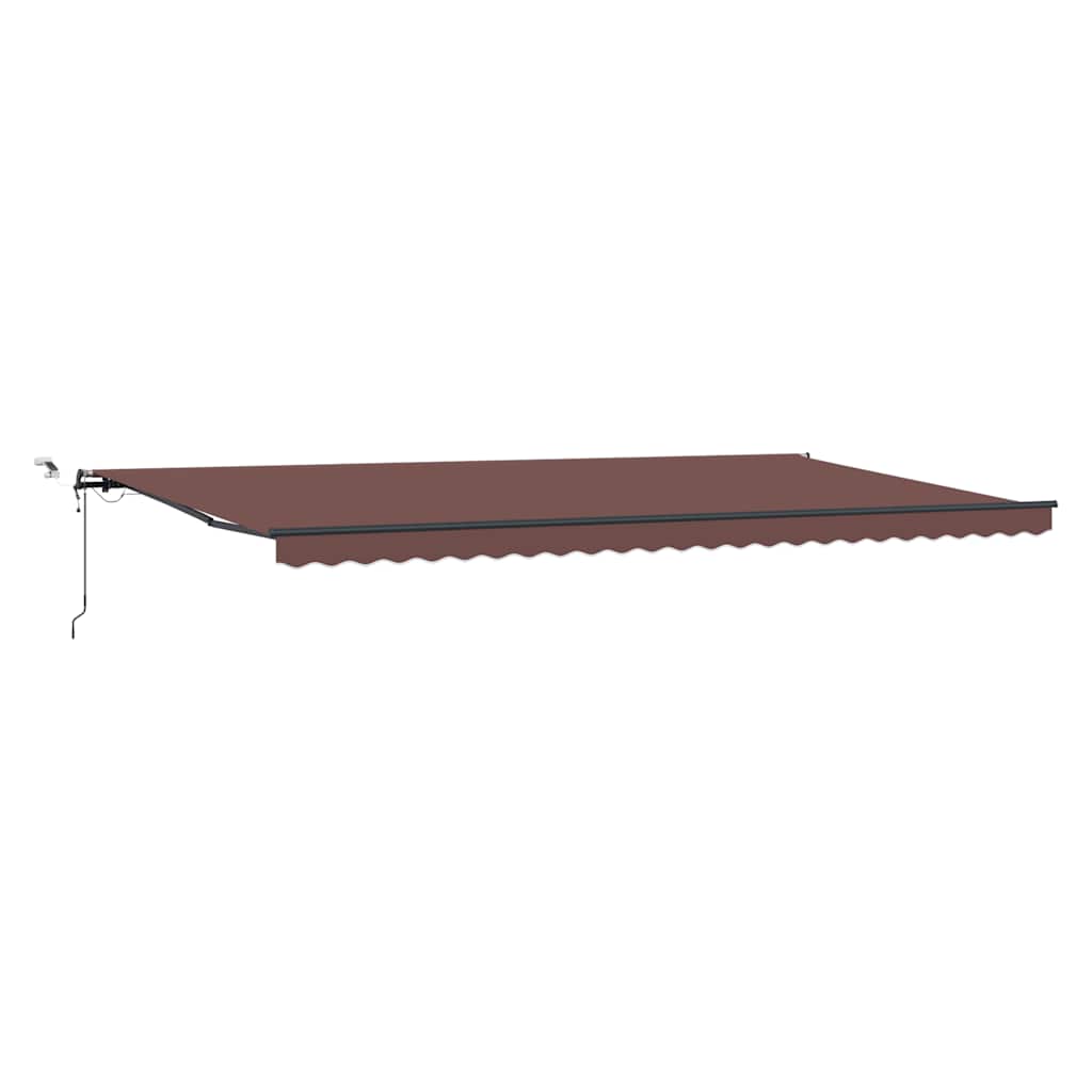 markise med LED-lys 600x300 cm automatisk betjening brun
