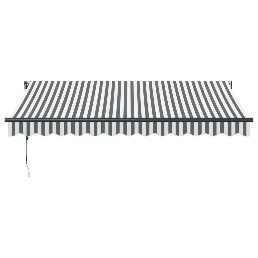 markise 350x250 cm automatisk betjening antracitgrå og hvid