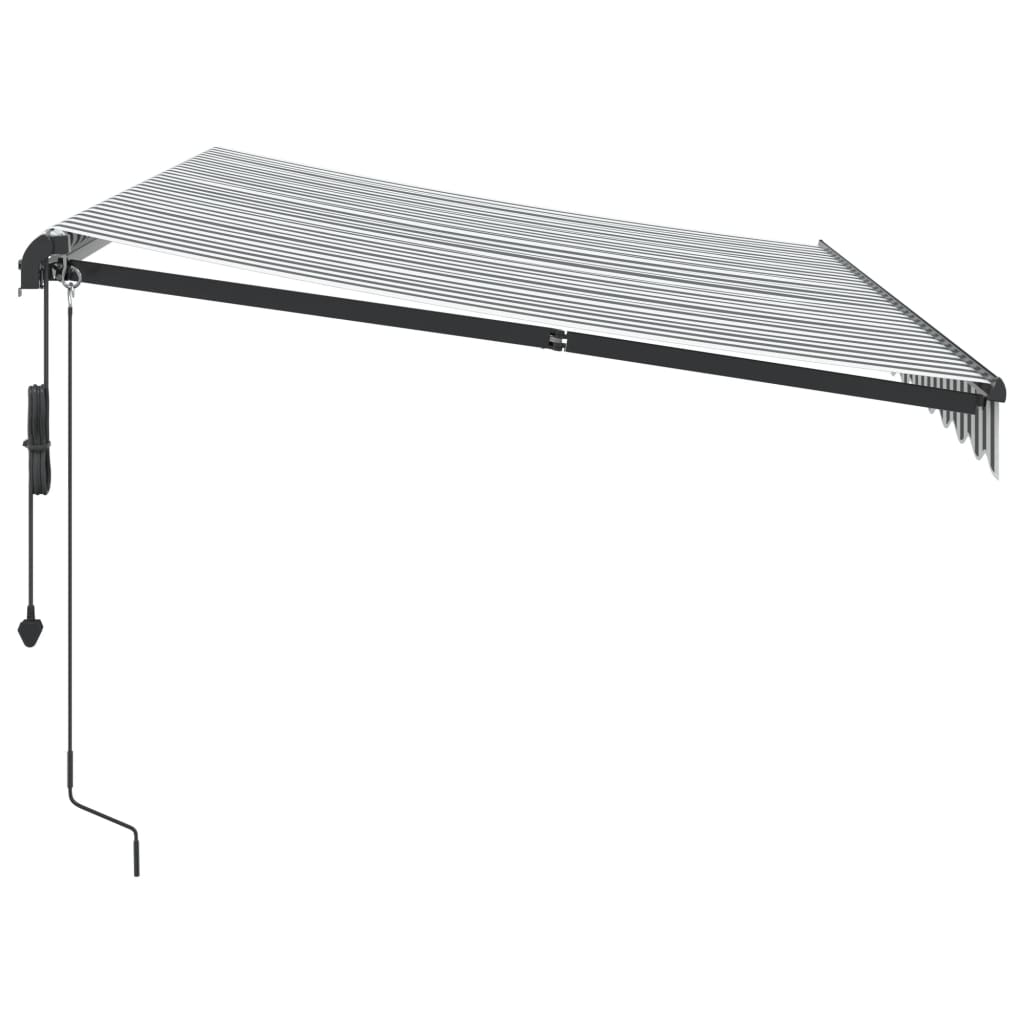markise 350x250 cm automatisk betjening antracitgrå og hvid