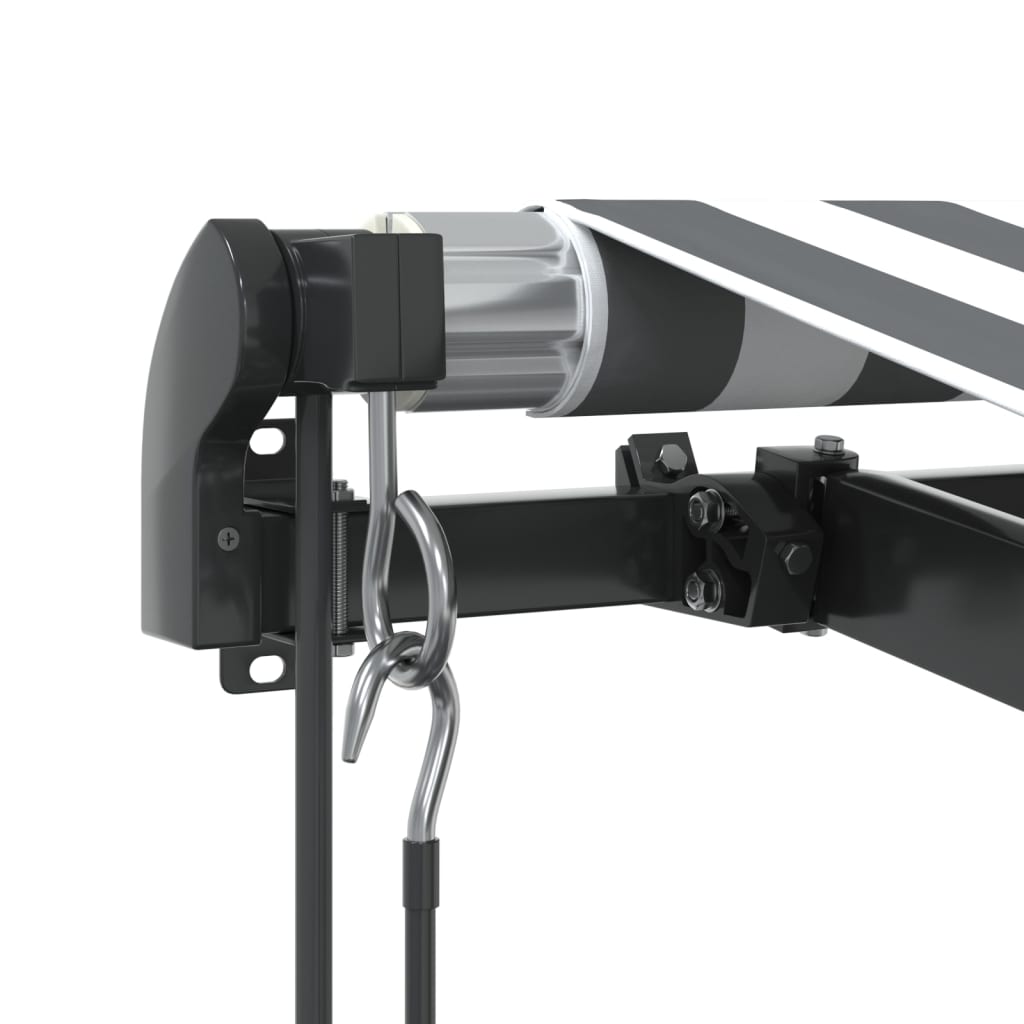 markise 350x250 cm automatisk betjening antracitgrå og hvid