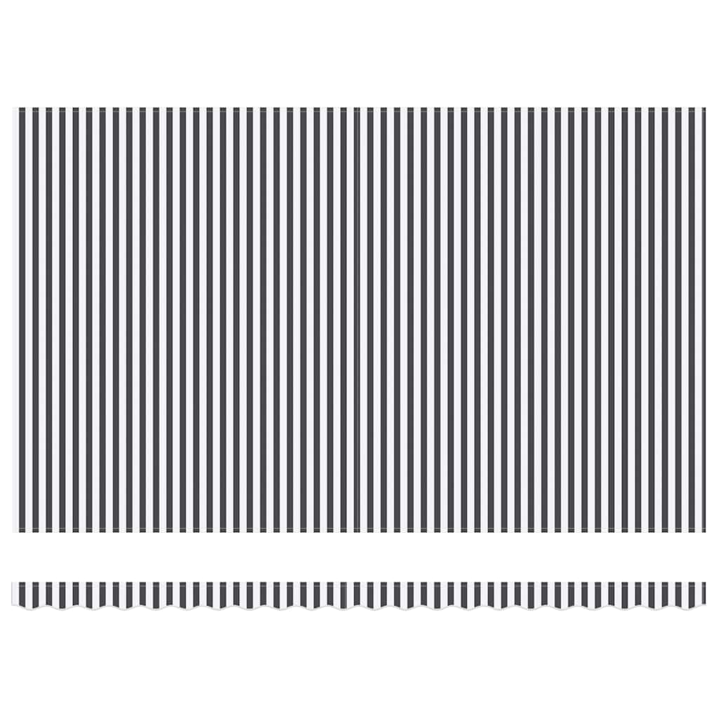 markise 500x300 cm automatisk betjening antracitgrå og hvid