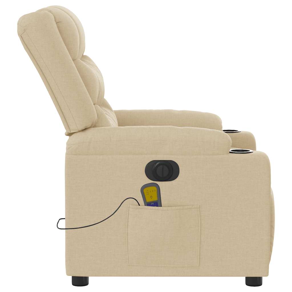 eldrevet massagestol stof cremefarvet