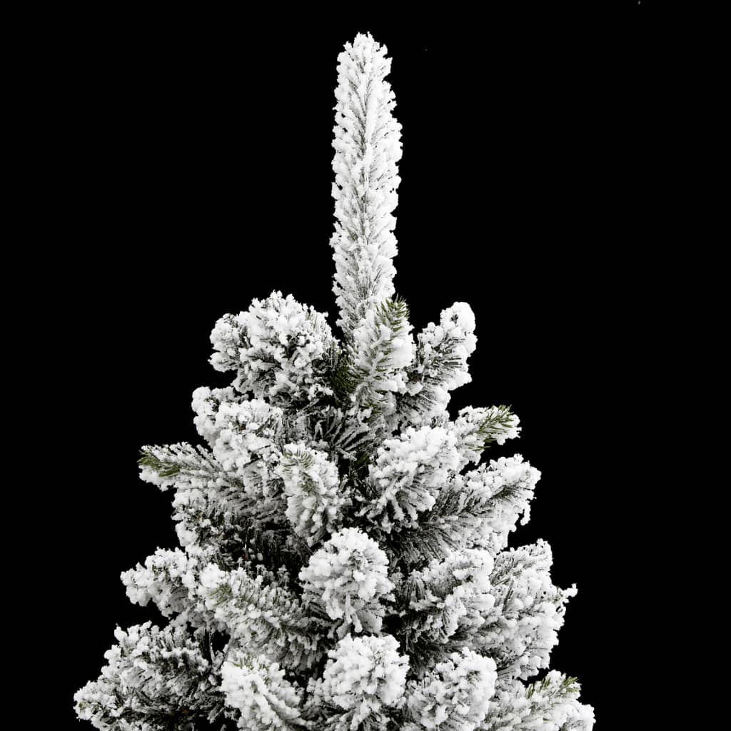 kunstigt smalt juletræ med sne 120 cm PVC og PE