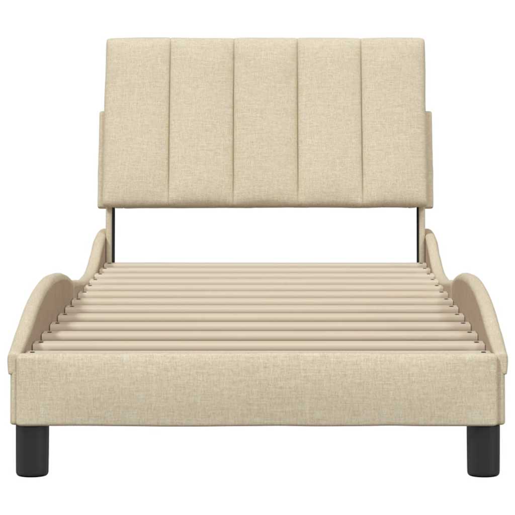 sengeramme uden madras Hanko 90x190 cm stof cremefarvet