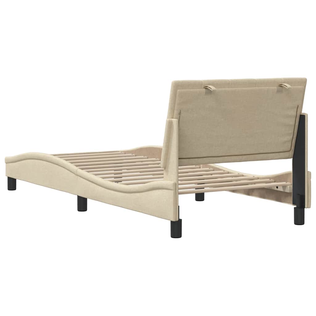 sengeramme uden madras Hanko 90x190 cm stof cremefarvet