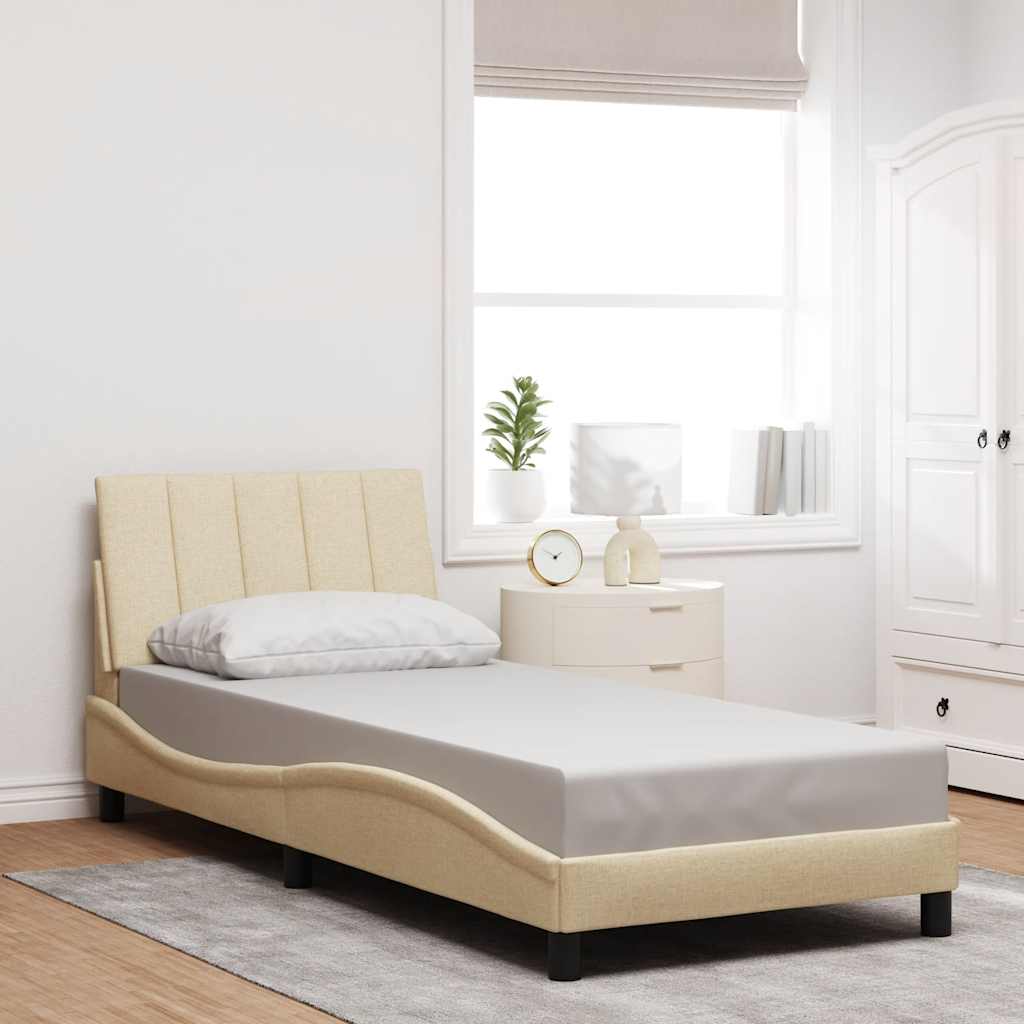 sengeramme uden madras Hanko 90x190 cm stof cremefarvet