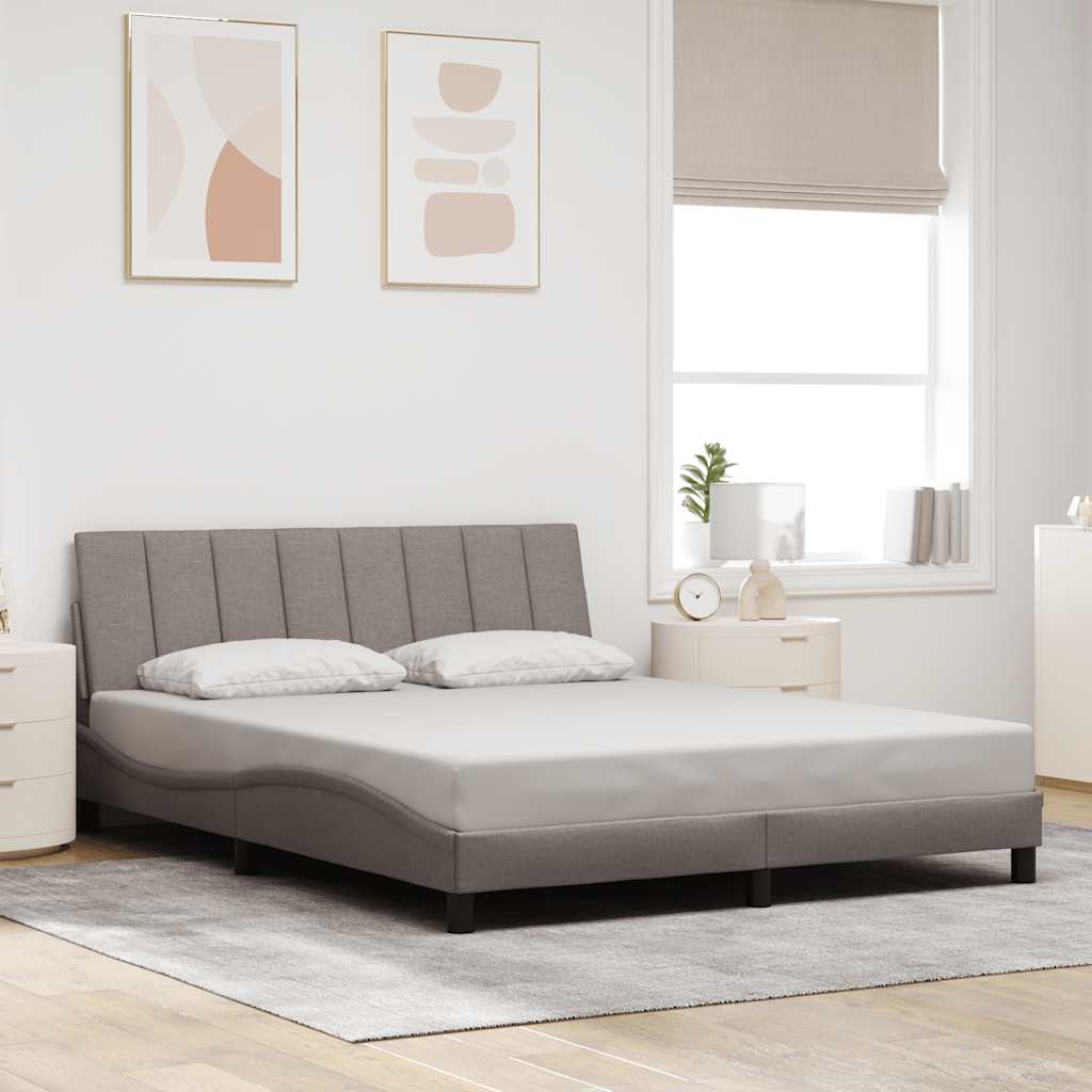 sengeramme uden madras Hanko 160x200 cm stof gråbrun