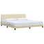 sengeramme uden madras Hanko 200x200 cm stof cremefarvet